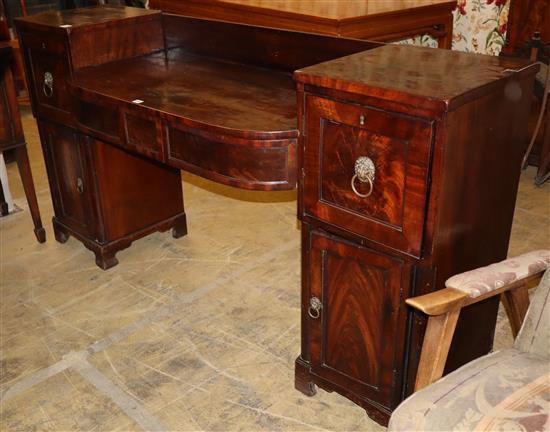 A Regency mahogany pedestal sideboard, W.188cm, D.54cm, H.97cm